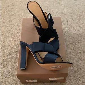 Gianvito Rossi blue satin heels